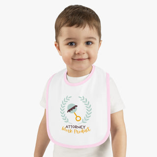 Attorney Work Product Baby Contrast Trim Jersey Bib - *This is not legal advice