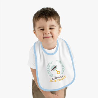 Attorney Work Product Baby Contrast Trim Jersey Bib - *This is not legal advice