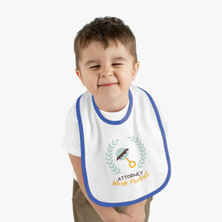 Attorney Work Product Baby Contrast Trim Jersey Bib - *This is not legal advice