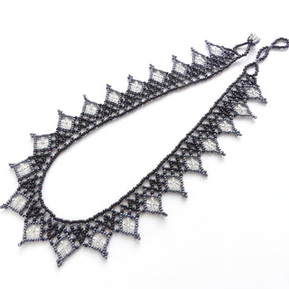 Small Lace Necklace: White