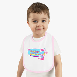 Call my Lawyer Baby Contrast Trim Jersey Bib - *This is not legal advice