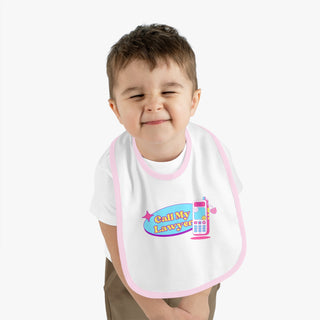 Call my Lawyer Baby Contrast Trim Jersey Bib - *This is not legal advice