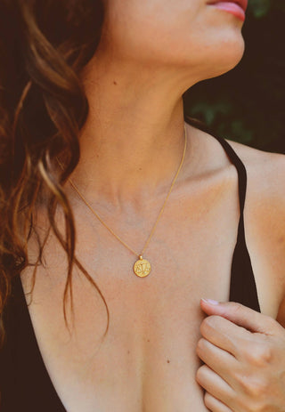 Zodiac Coin Necklace: Gold filled/Bronze Pendant / LIBRA
