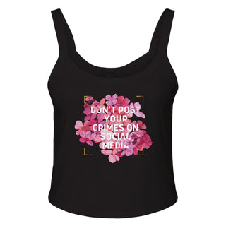 Don't Post Your Crimes on Social Media Women's Micro Ribbed Scoop Tank - *This is not legal advice