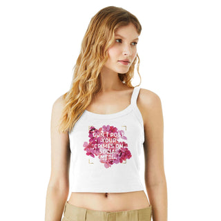 Don't Post Your Crimes on Social Media Women's Micro Ribbed Scoop Tank - *This is not legal advice