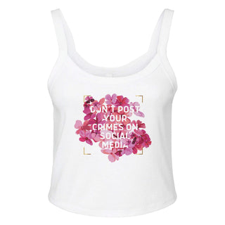 Don't Post Your Crimes on Social Media Women's Micro Ribbed Scoop Tank - *This is not legal advice
