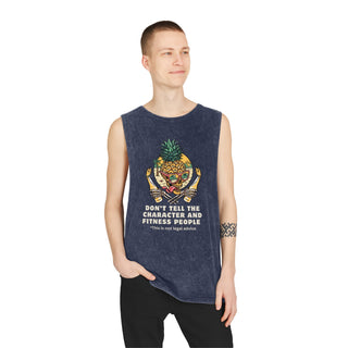 Don't Tell the character and fitness people Unisex Stonewash Tank Top - *This is not legal advice