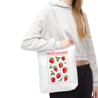 Embezzle Everything Strawberry Tote Bag - Fun Grocery Bag for Fruits Lovers - *This is not legal advice