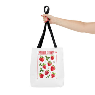 Embezzle Everything Strawberry Tote Bag - Fun Grocery Bag for Fruits Lovers - *This is not legal advice