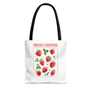 Embezzle Everything Strawberry Tote Bag - Fun Grocery Bag for Fruits Lovers - *This is not legal advice
