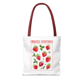 Embezzle Everything Strawberry Tote Bag - Fun Grocery Bag for Fruits Lovers - *This is not legal advice