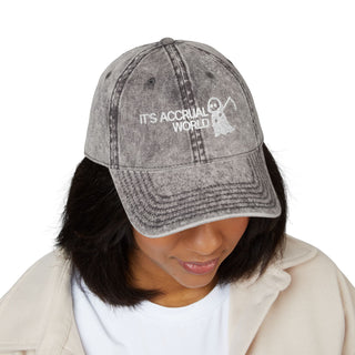 It's Accrual World Vintage Cap - *This is not legal advice