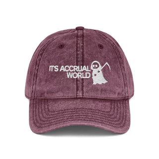 It's Accrual World Vintage Cap - *This is not legal advice