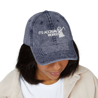 It's Accrual World Vintage Cap - *This is not legal advice