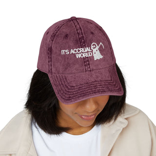 It's Accrual World Vintage Cap - *This is not legal advice
