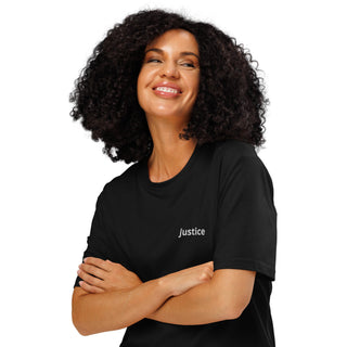 Justice Unisex organic ribbed neck t-shirt - *This is not legal advice