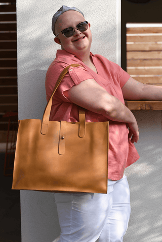 Large Leather Handbag with Laptop Divider - *This is not legal advice