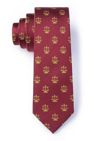 Lawyer Tie Skinny Tie - Burgundy Silk - *This is not legal advice
