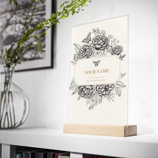 Personalized Esq. Established Sign Acrylic Sign with Wooden Stand - *This is not legal advice