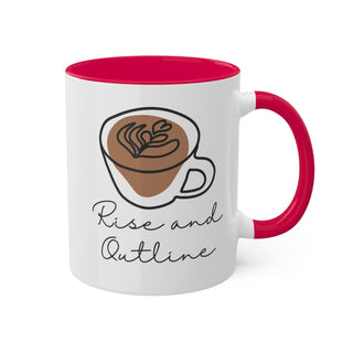 Rise and Outline Colorful Mugs, 11oz - *This is not legal advice