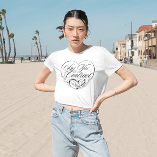 Say Yes to the Contract Women's Flowy Cropped Tee - *This is not legal advice