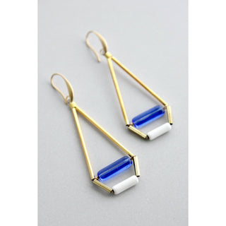Scales of Justice blue and white earrings - *This is not legal advice