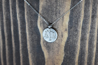 Scales of Justice Coin Necklace - *This is not legal advice