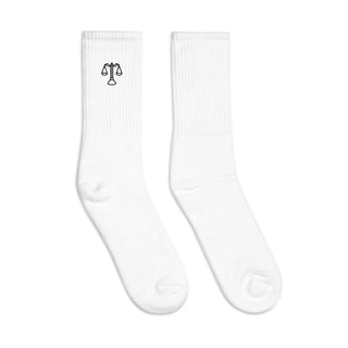Scales of Justice Embroidered socks - *This is not legal advice