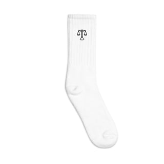 Scales of Justice Embroidered socks - *This is not legal advice