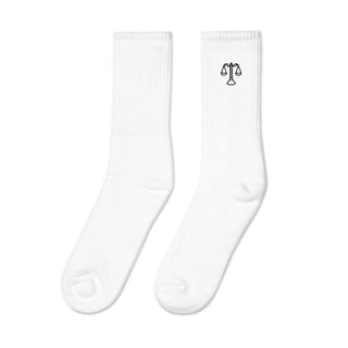Scales of Justice Embroidered socks - *This is not legal advice