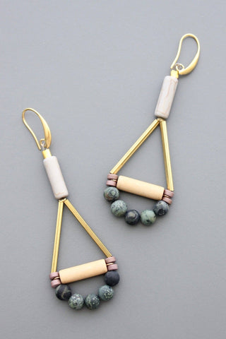 Scales of Justice Glass and jasper geometric earrings - *This is not legal advice