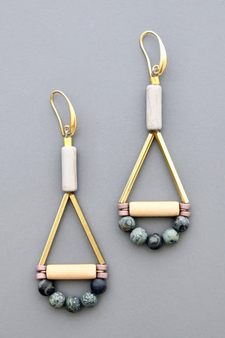 Scales of Justice Glass and jasper geometric earrings - *This is not legal advice