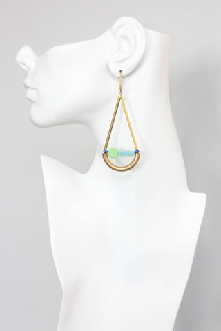 Scales of Justice green and turquoise geometric earrings - *This is not legal advice
