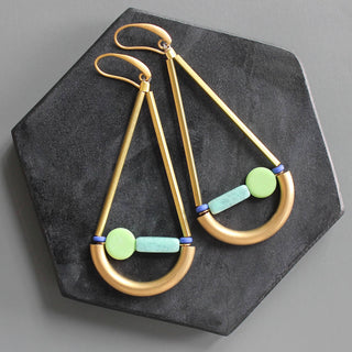 Scales of Justice green and turquoise geometric earrings - *This is not legal advice