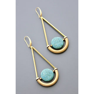 Scales of Justice Turquoise Disc Geometric Dangle Earrings - *This is not legal advice