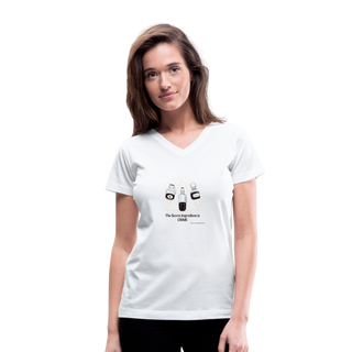 The Secret Ingredient is Crime Women's V-Neck T-Shirt - white