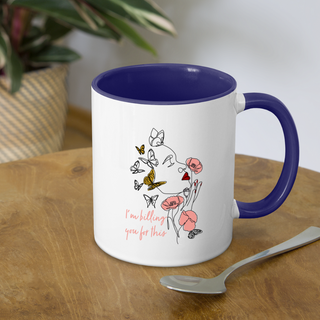 I'm Billing you for this Contrast Coffee Mug - white/cobalt blue