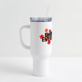 Embezzle Everything 40 oz Travel Tumbler - white