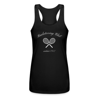 Racketeering Club Women’s Performance Racerback Tank Top - black