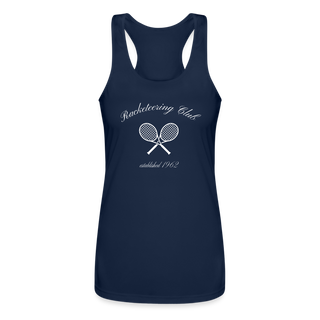 Racketeering Club Women’s Performance Racerback Tank Top - navy