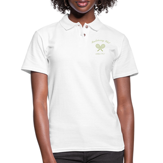 Racketeering Club Women's Pique Polo Shirt - white