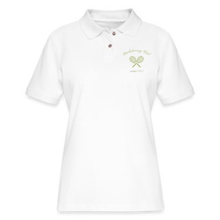 Racketeering Club Women's Pique Polo Shirt - white