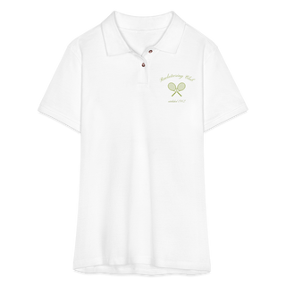 Racketeering Club Women's Pique Polo Shirt - white