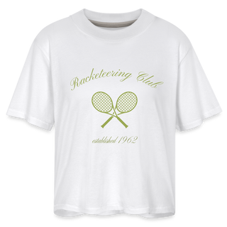 Racketeering Club Women's Boxy Tee - white