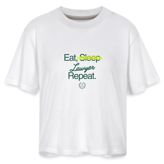 Eat Sleep Lawyer Repeat Women's Boxy Tee - white