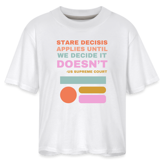 Stare Decisis Women's Boxy Tee - white