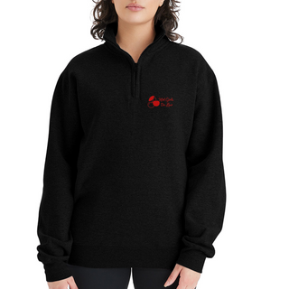 Hot Girls Do Law Champion Unisex 1/4 Zip Pullover Sweatshirt - black