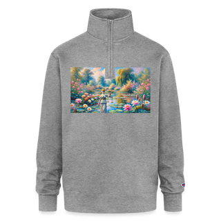 Justice in Bloom Champion Unisex 1/4 Zip Pullover Sweatshirt - heather gray