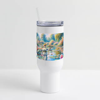 Justice in Bloom 40 oz Travel Tumbler - white