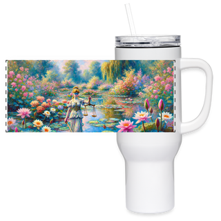 Justice in Bloom 40 oz Travel Tumbler - white